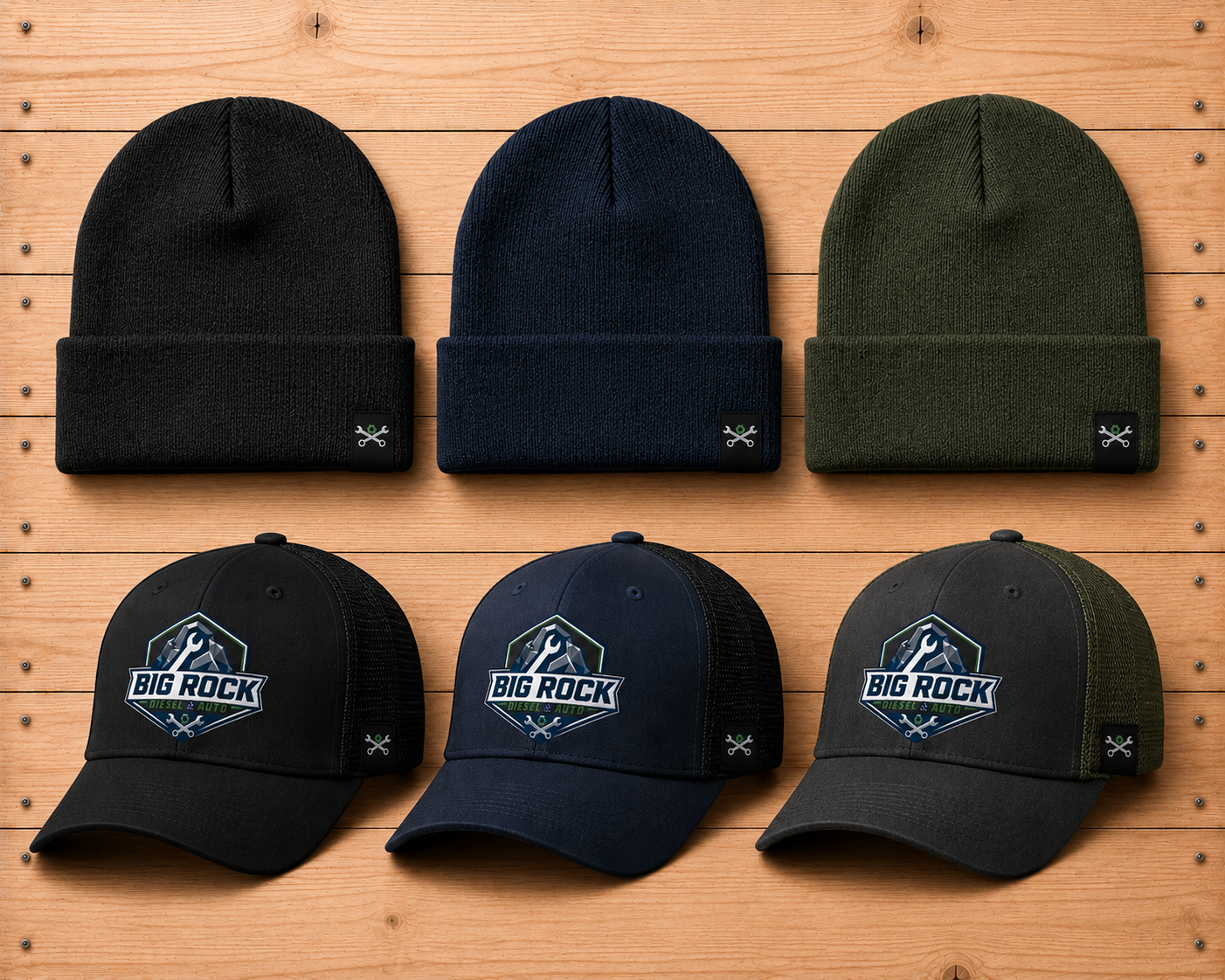 Big Rock Diesel & Auto Ball Caps and Knit Cuff Beanies