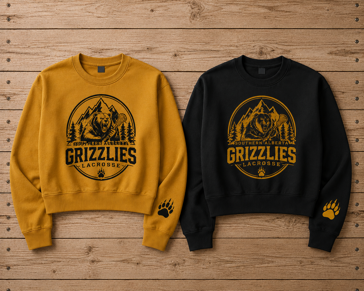 Southern Alberta Grizzlies Lacrosse Cropped Crewneck